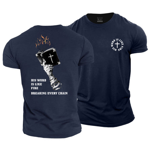 Men's His Word Is Like Fire Cotton T-Shirt